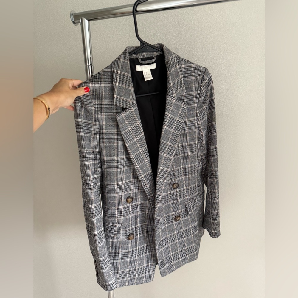 H&M Gray Blazer Classic Suit Jacket